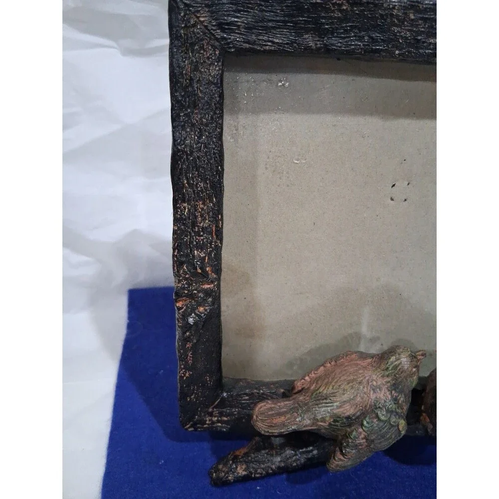 Bird Rustic Wood frame Rustic Birds Cabin Cottage Core Wood/resin 6x5 Photo